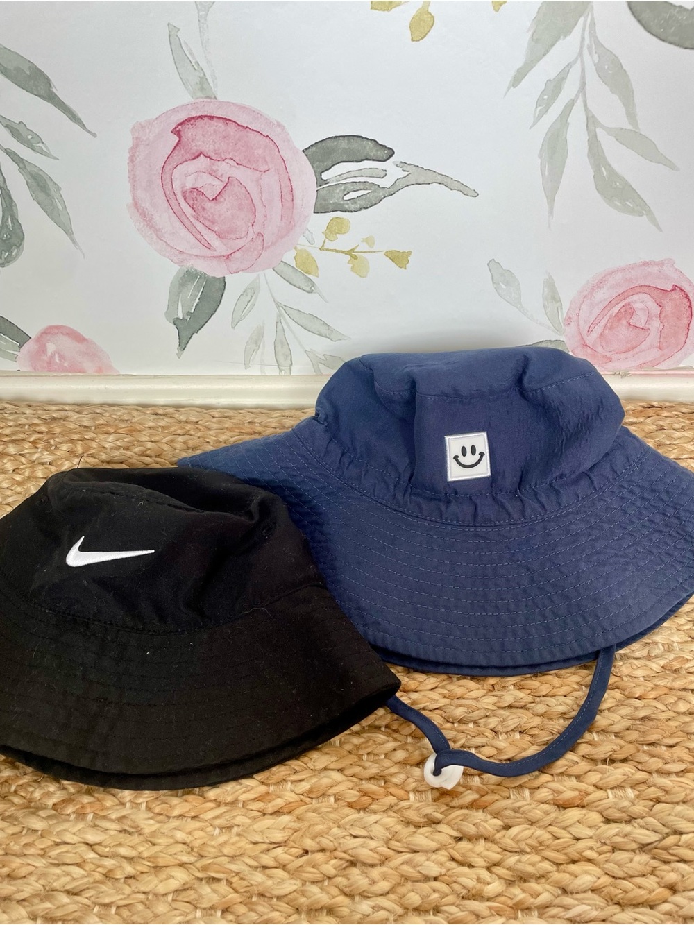 Nike Toddler Black Bucket Hat & Blue Sun Hat Lot of 2 Summer Beach Vacation UV